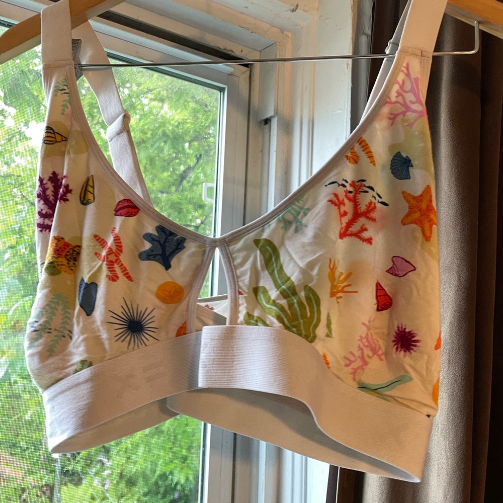 TomboyX Tencel Lounge Bralette in Seascape 4XL